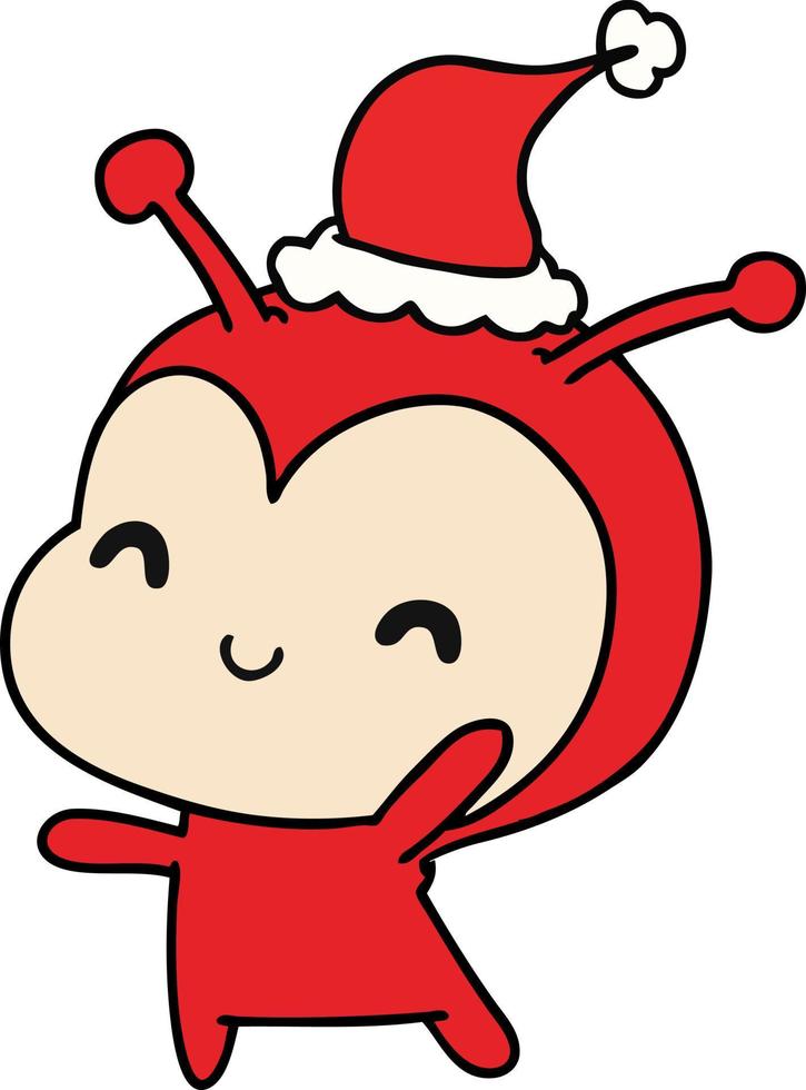 dibujos animados de navidad de kawaii lady bug vector