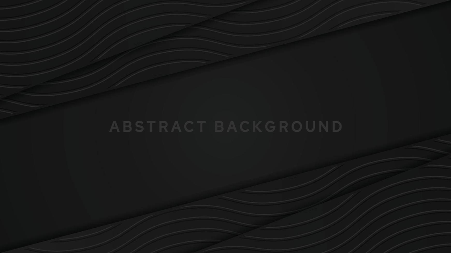 Elegant black luxury background concept with diagonal shape and  wavy 3d texture vector