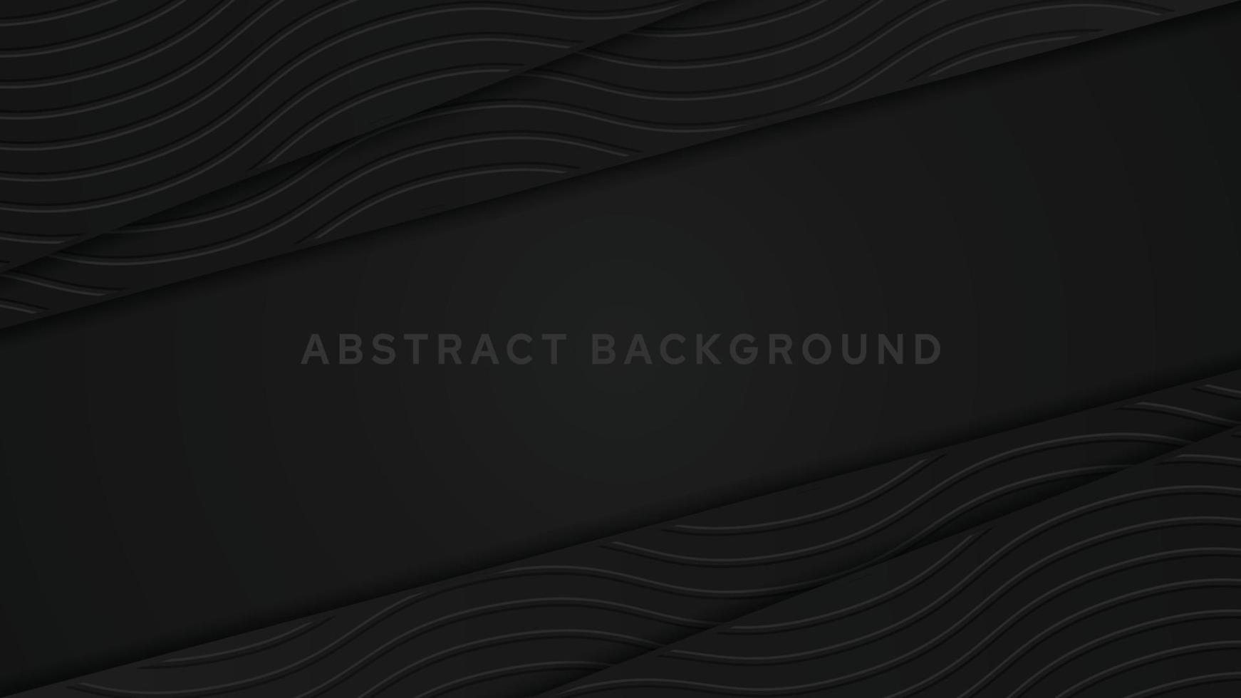 Elegant black luxury background concept with diagonal shape and  wavy 3d texture vector