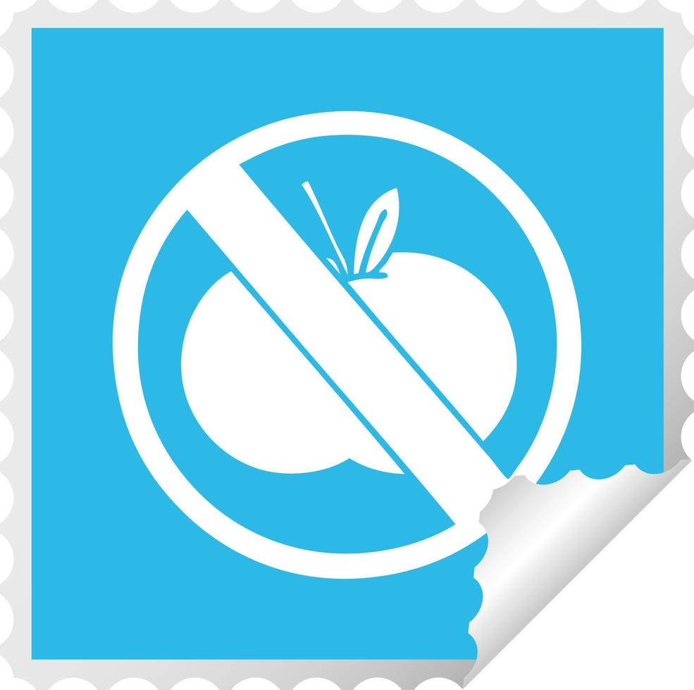 square peeling sticker cartoon no fruit allowed sign vector