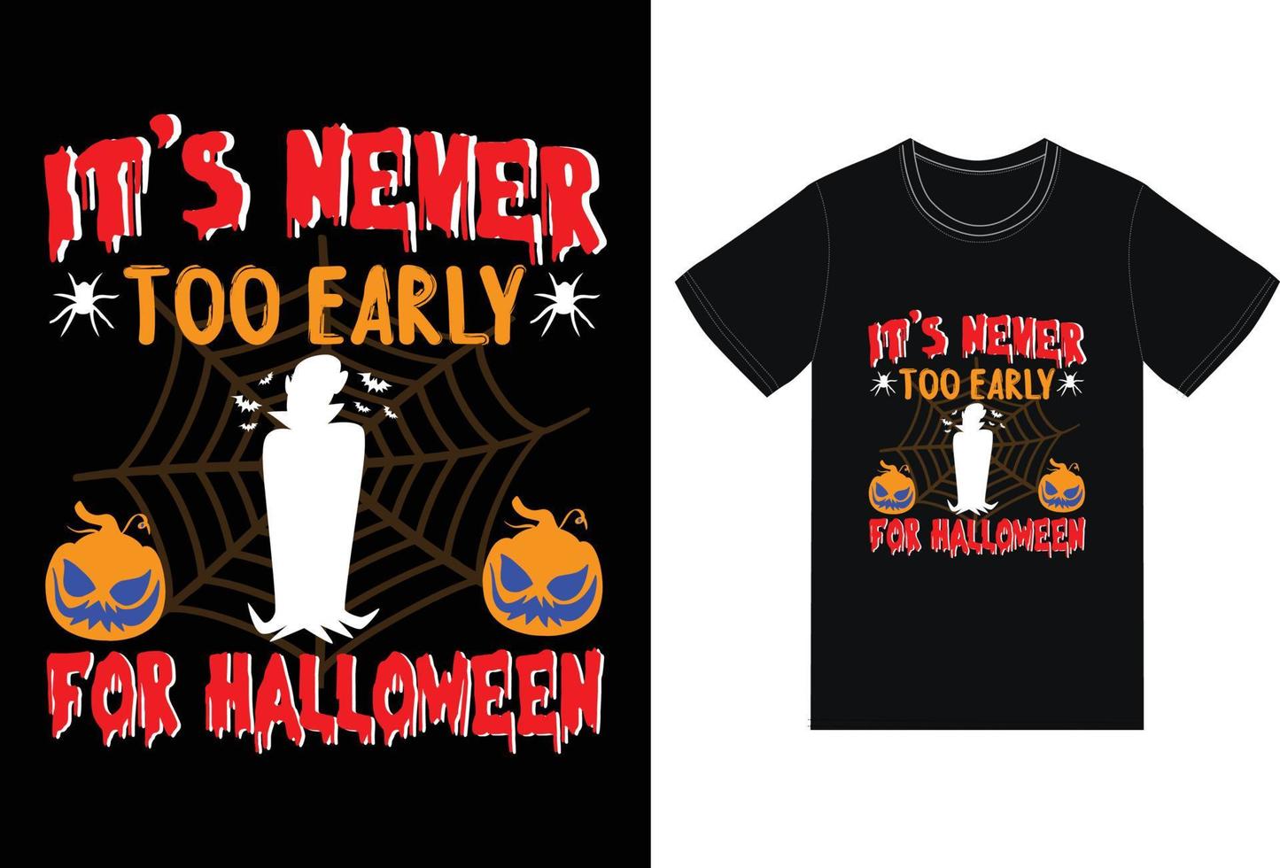 diseño de camiseta de citas de halloween para el día de halloween vector