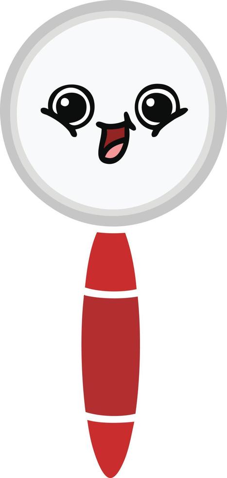 flat color retro cartoon magnifying glass vector