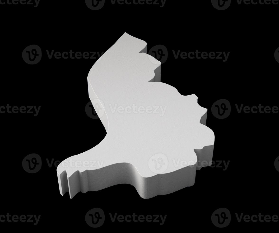 Liechtenstein 3D map Geography Cartography and topology Black surface 3D illustration photo