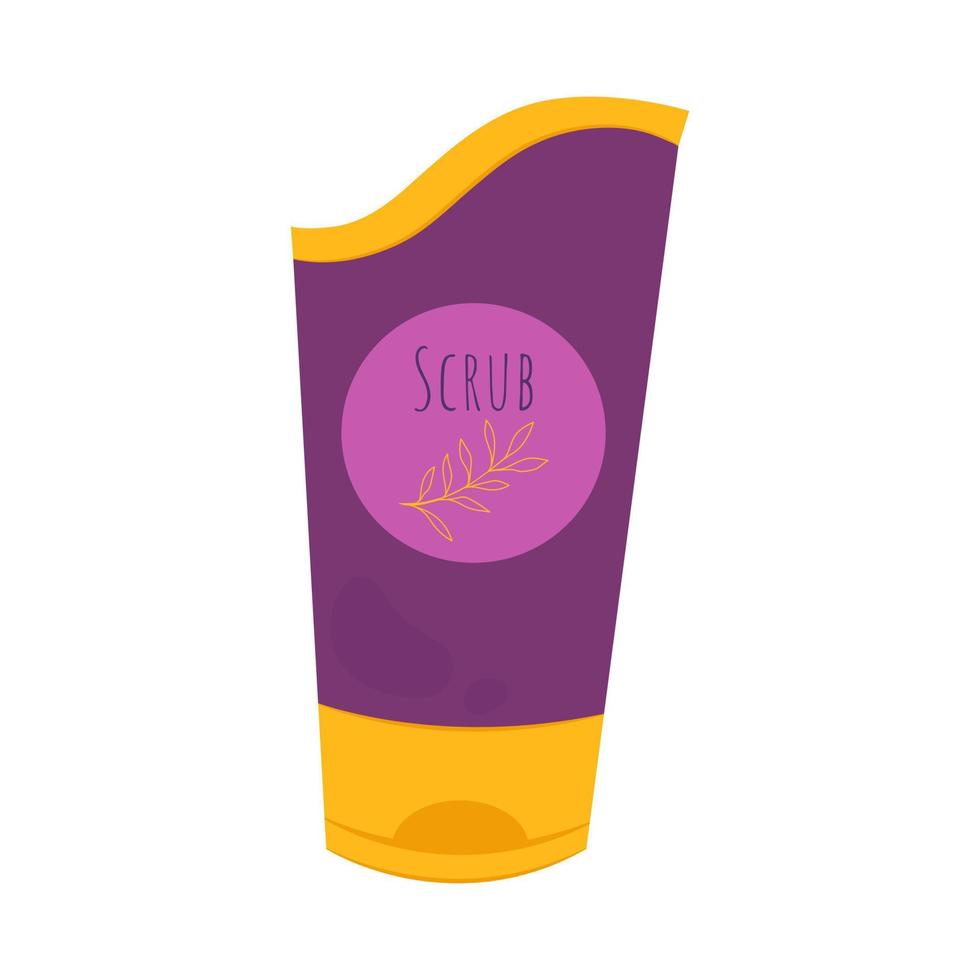 A bright jar of body care cosmetics. Body scrub. Vector illustration in flat style