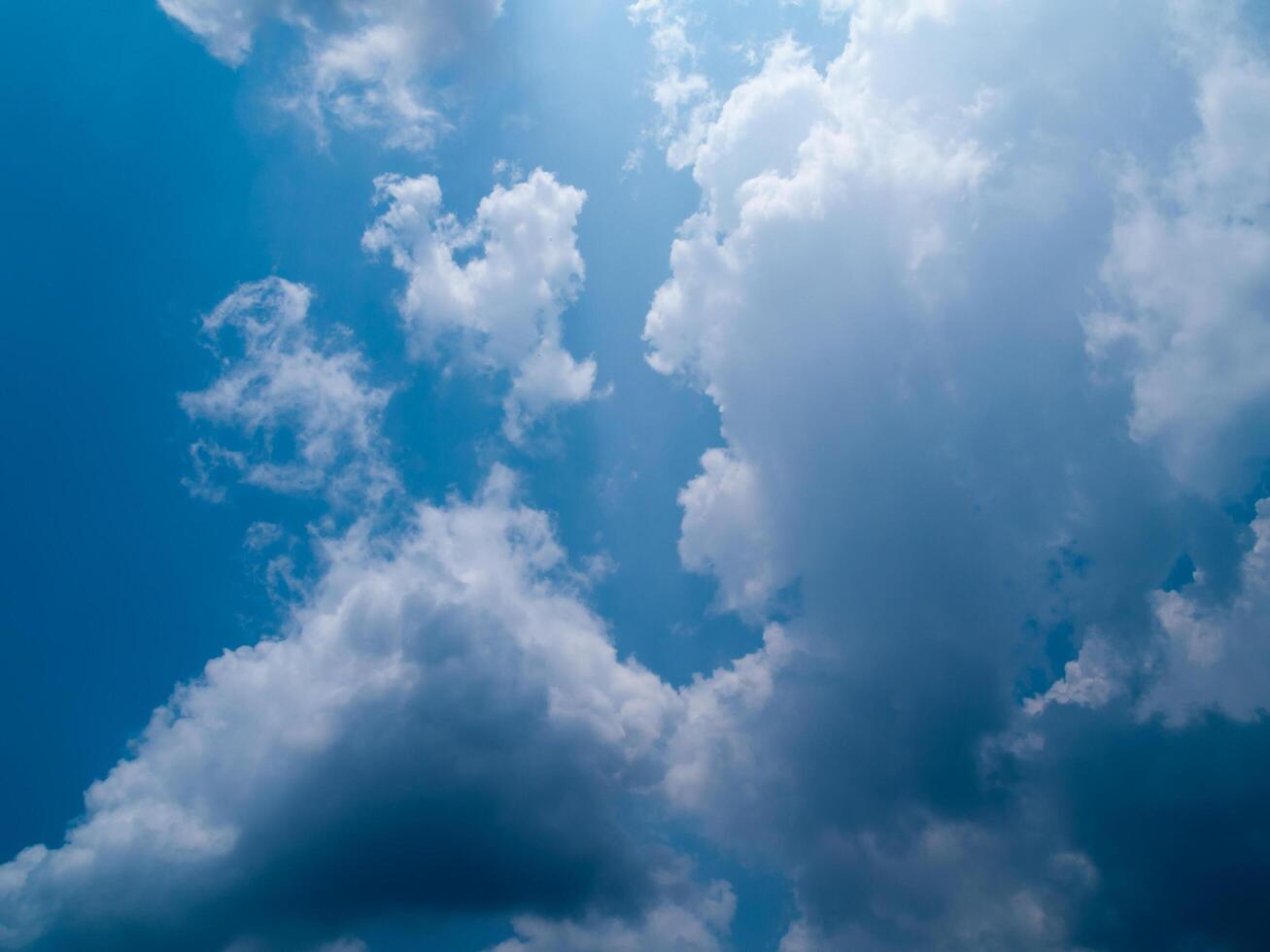 Blue sky with clouds, Sky background image photo