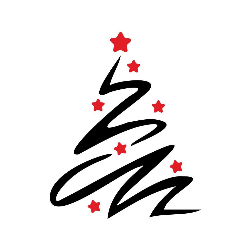 Abstract drawing of a Christmas tree on a white background - Vector