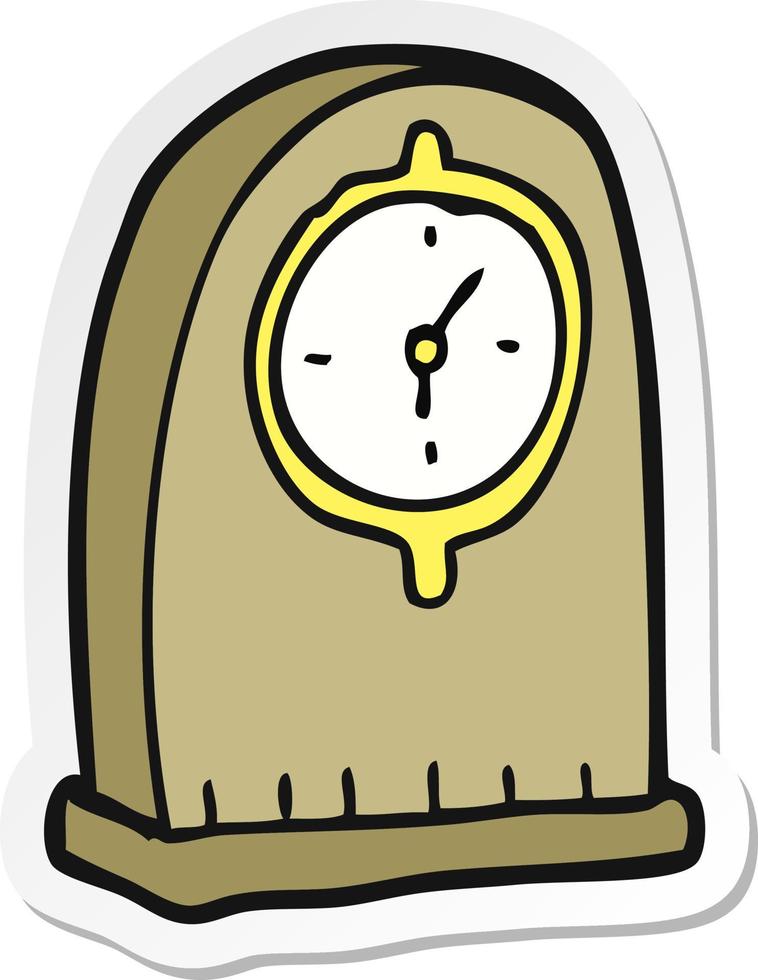 sticker of a cartoon old clock vector