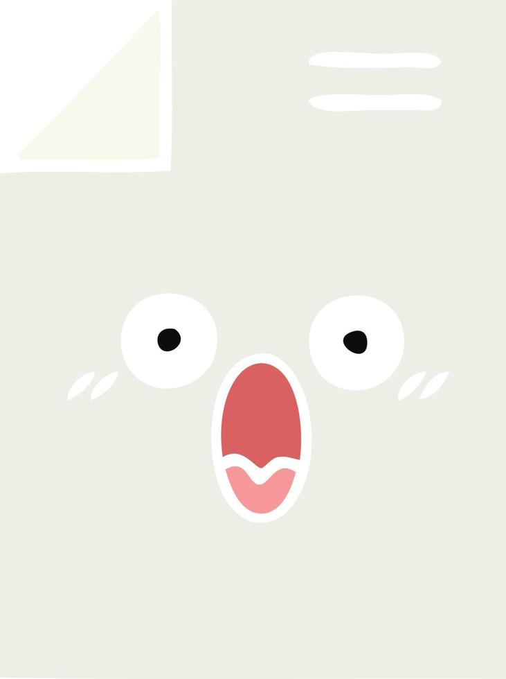 flat color retro cartoon sheet of paper vector