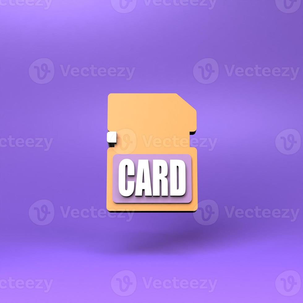 Flash card icon. 3d render illustration. photo