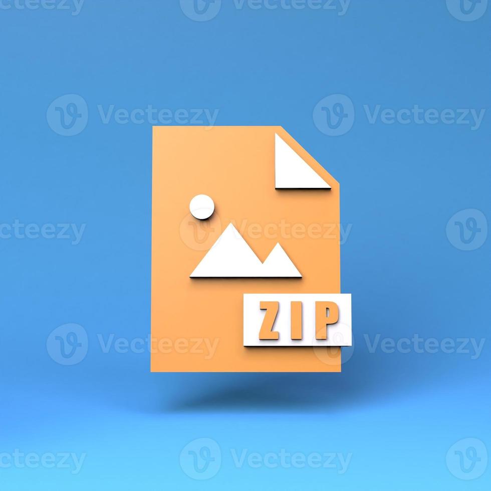 Zip archive icon. 3d render illustration. photo