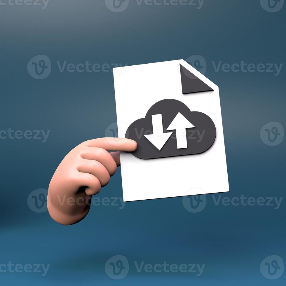 Cloud storage icon. 3d render illustration. photo