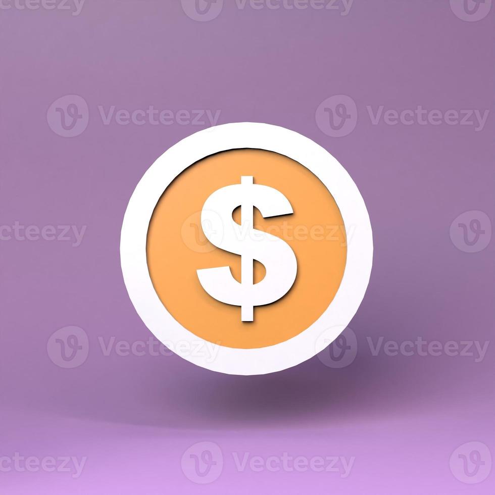 Dollar icon. 3D rendering illustration. photo