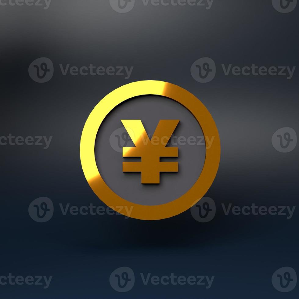 Yen icon. 3D rendering illustration. photo