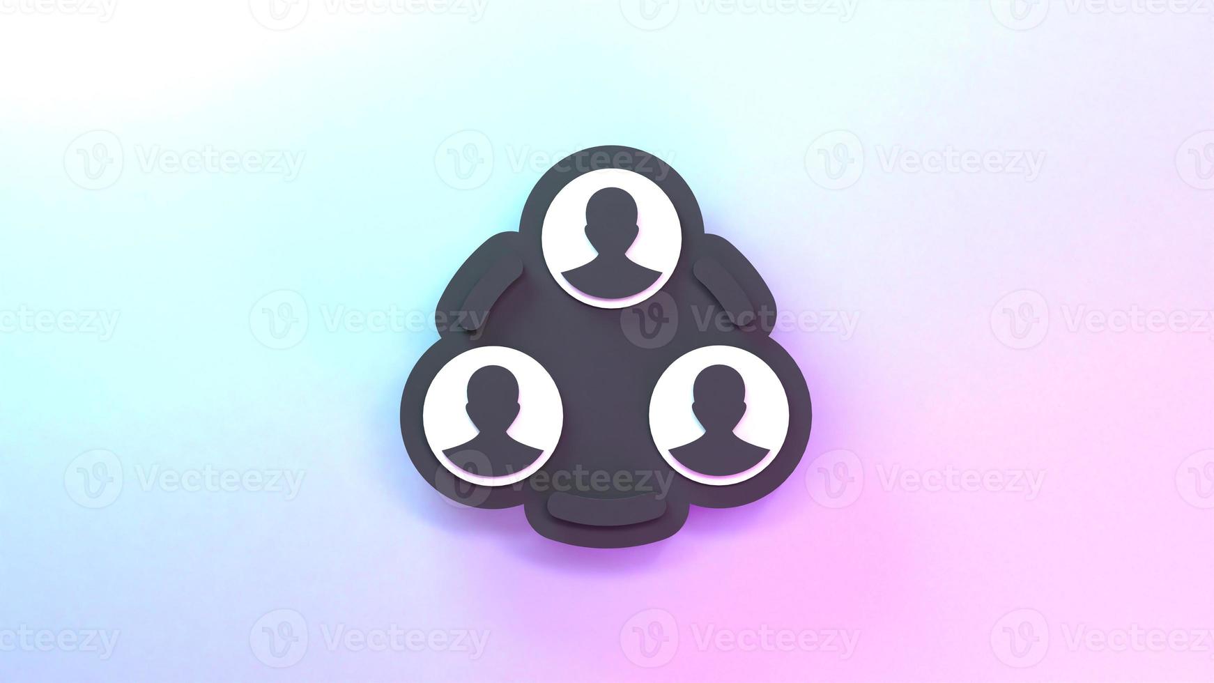 People interaction icon. 3D rendering illustration. photo