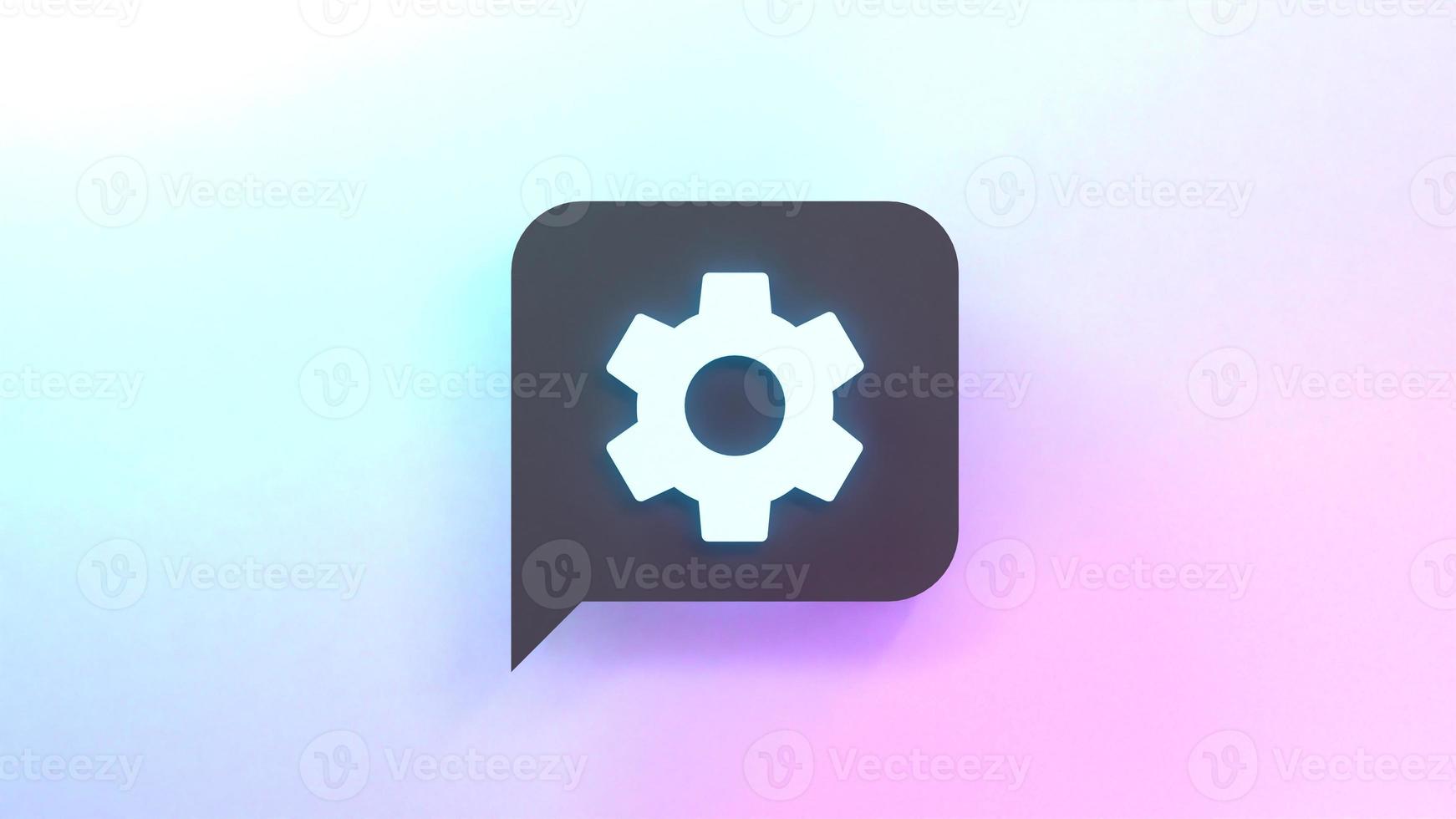 Gear icon. 3d render illustration. photo