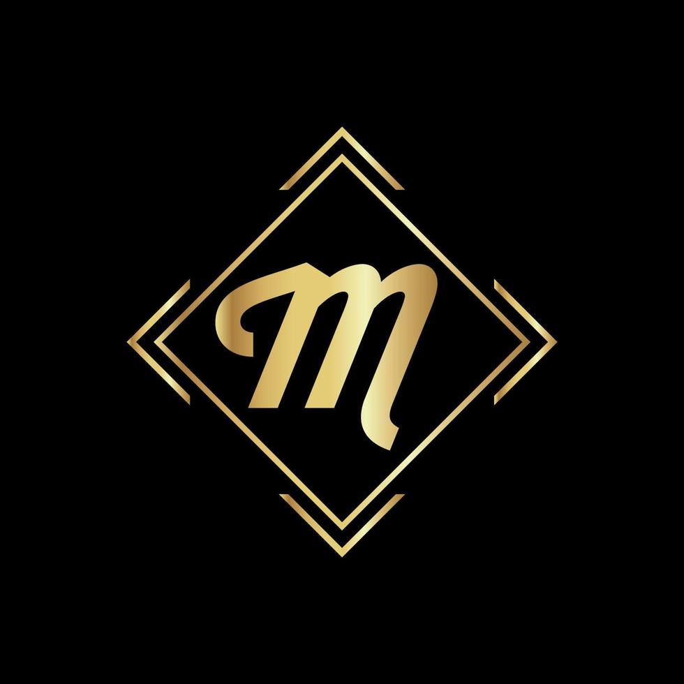 M letter logo design for fashion and beauty and spa company. M letter vector icon. M golden logo
