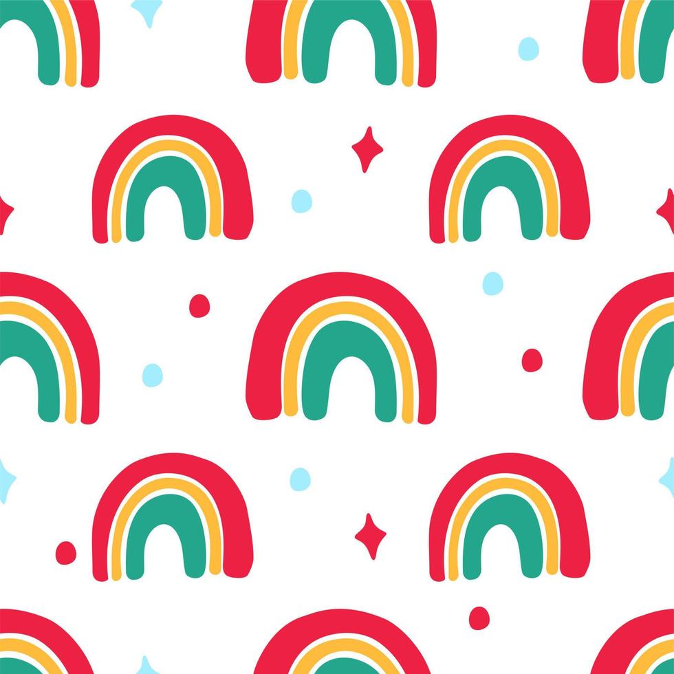 A rainbow pattern in the retro style of the 70s. Good vibes multi-colored picture. Vector illustration