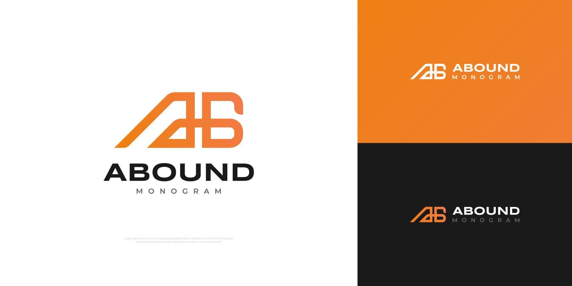 Abstract Initial Letter A and B Logo with Linked Concept. AB Monogram Logo for Business or Technology Logo vector