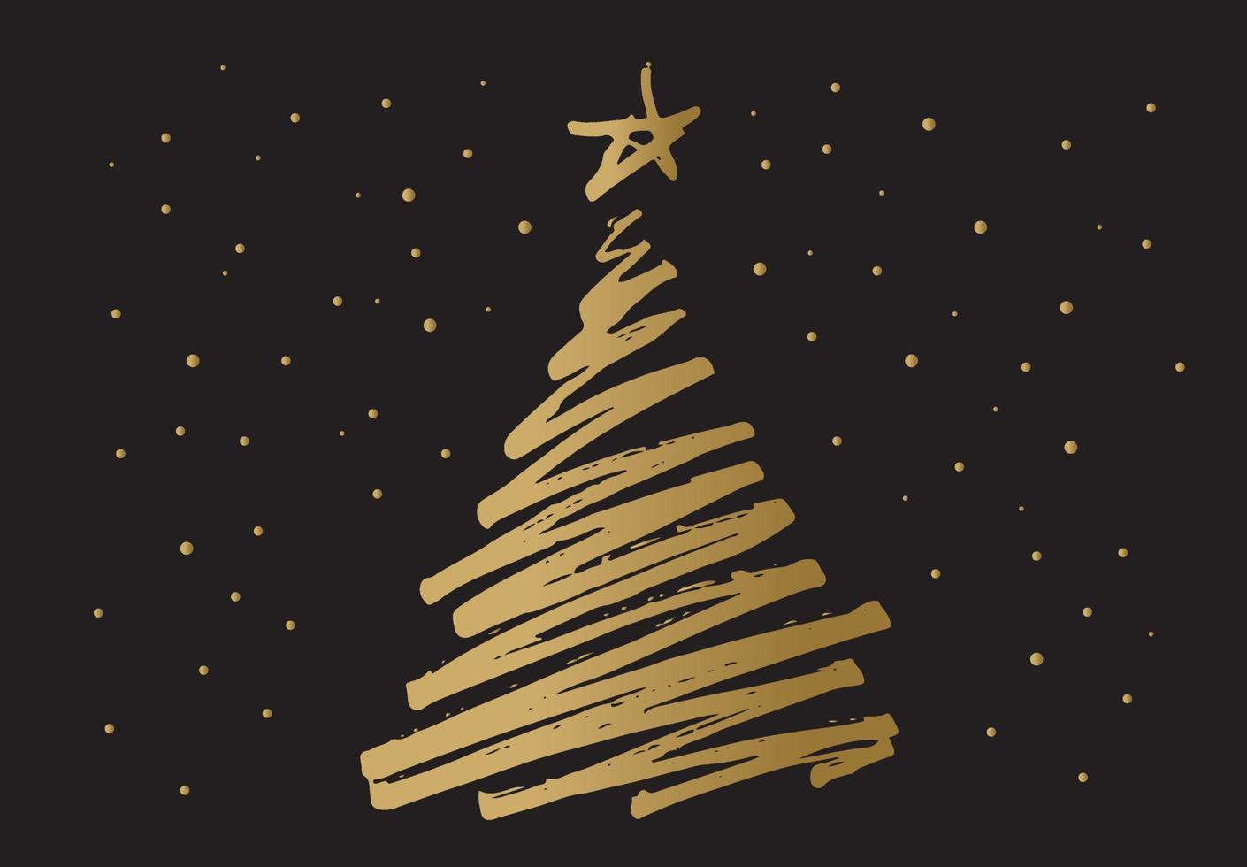Christmas tree hand drawn, vector. vector