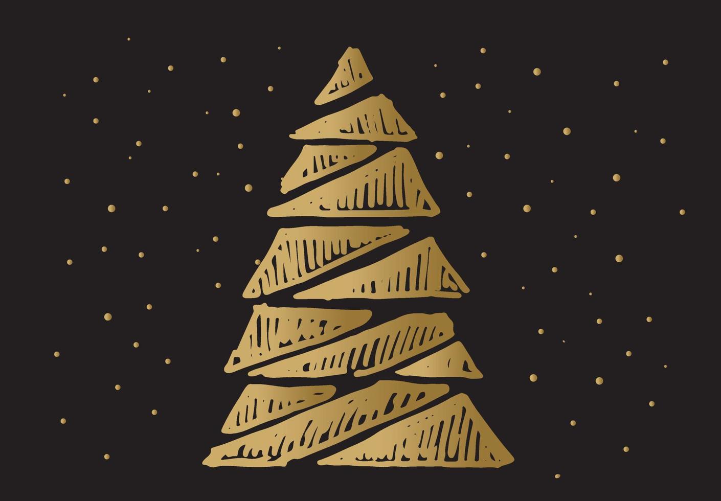 Christmas tree hand drawn, vector. vector