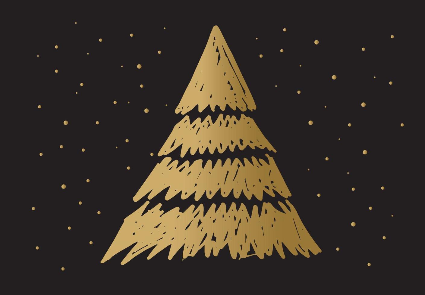 Christmas tree hand drawn, vector. vector