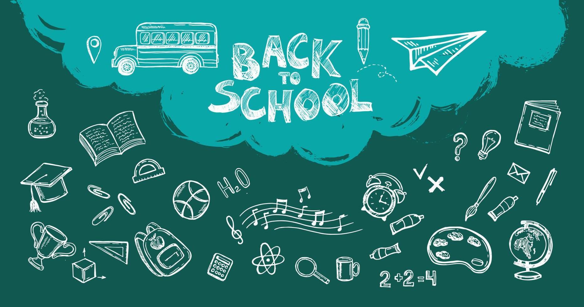 Back to school. Hand drawn illustration. vector