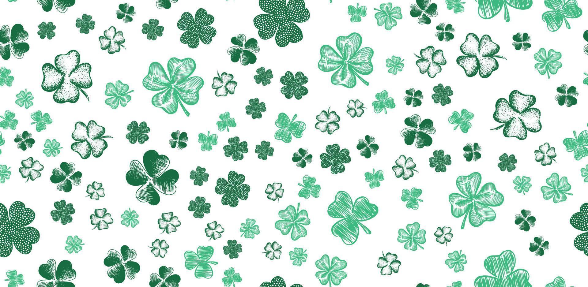 Clover set. Patrick's day. Hand drawn illustration. vector