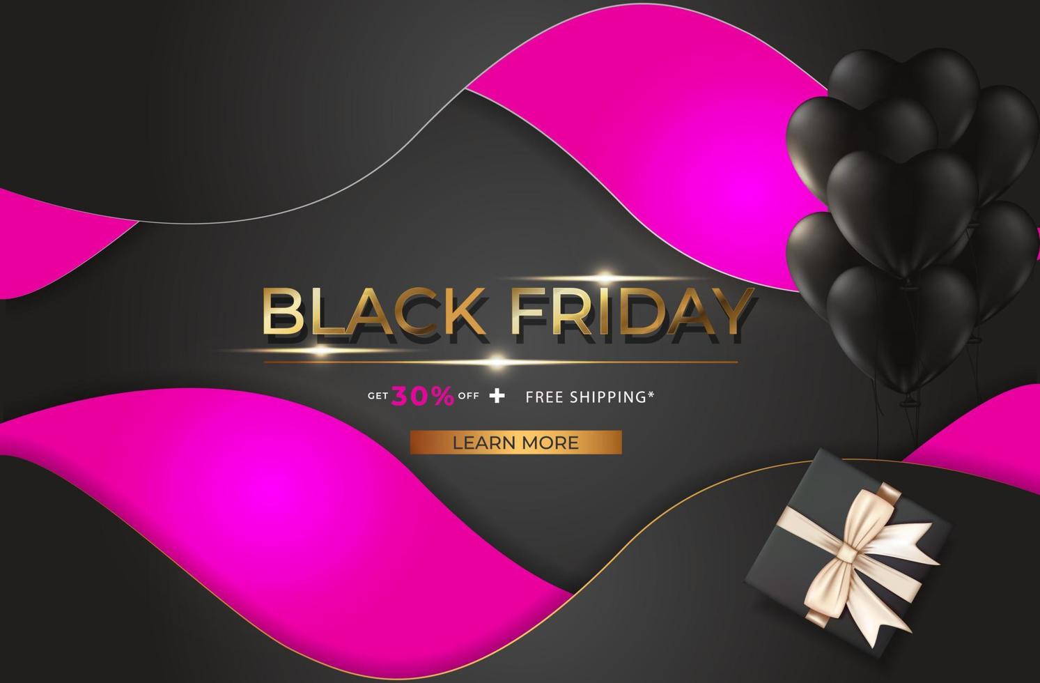 Black Friday Super Sale. Realistic black gifts boxes. decorative festive object abstract background vector