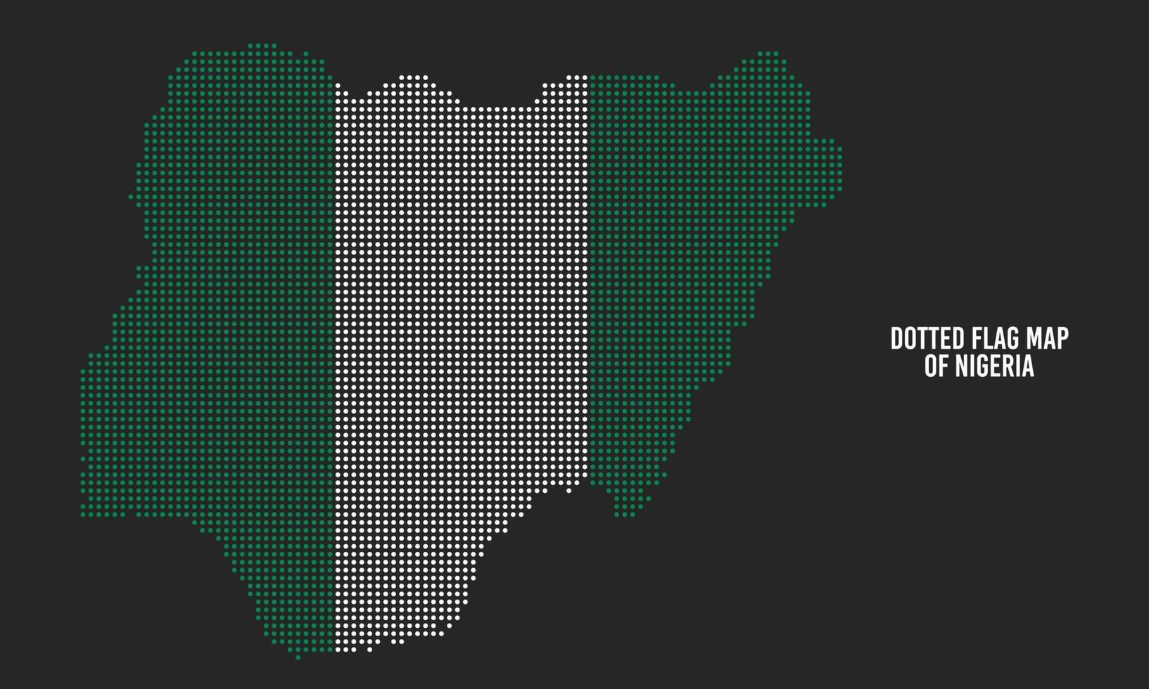 mapa de la bandera de nigeria con estilo de puntos de semitono vector