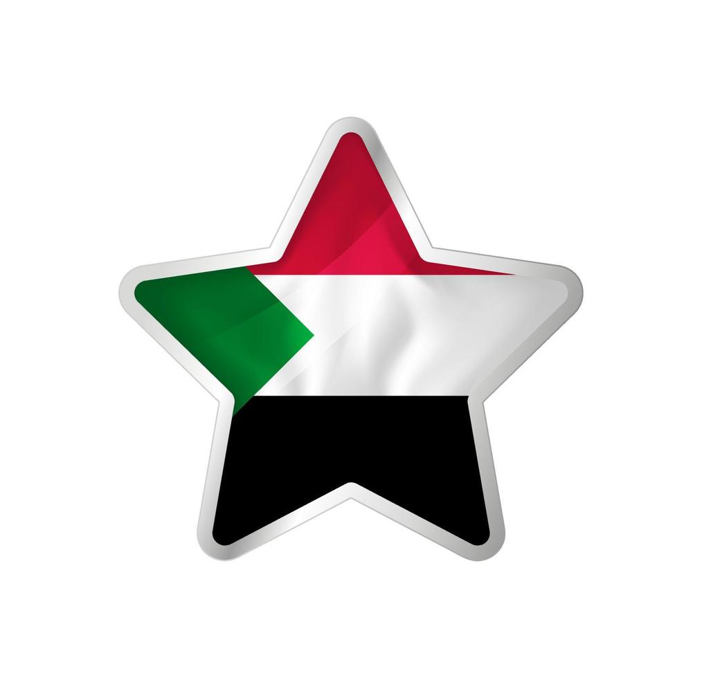 Sudan flag in star. Button star and flag template. Easy editing and vector in groups. National flag vector illustration on white background.