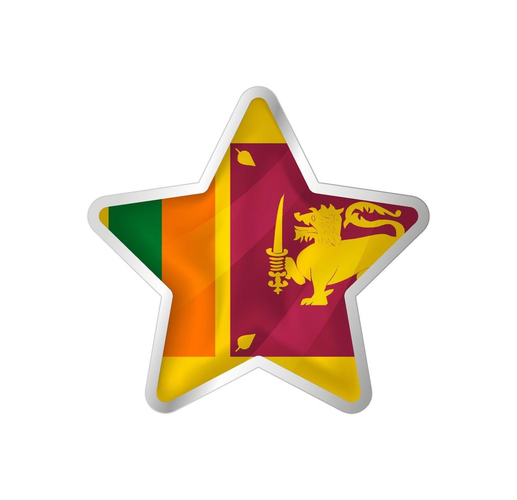 Sri Lanka flag in star. Button star and flag template. Easy editing and vector in groups. National flag vector illustration on white background.