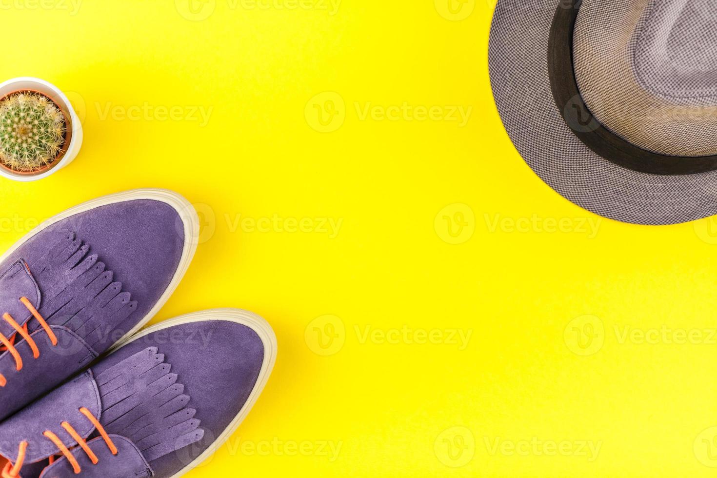 Overhead view of woman casual outfit photo