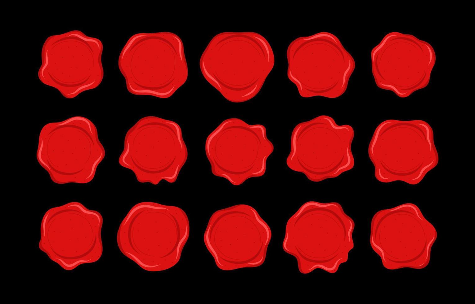 Red Sealing Wax Icon Set vector