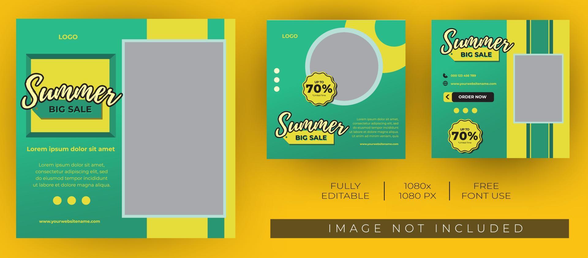 Summer sale template for Social media post. Perfect for online promotional and marketing campaign vector