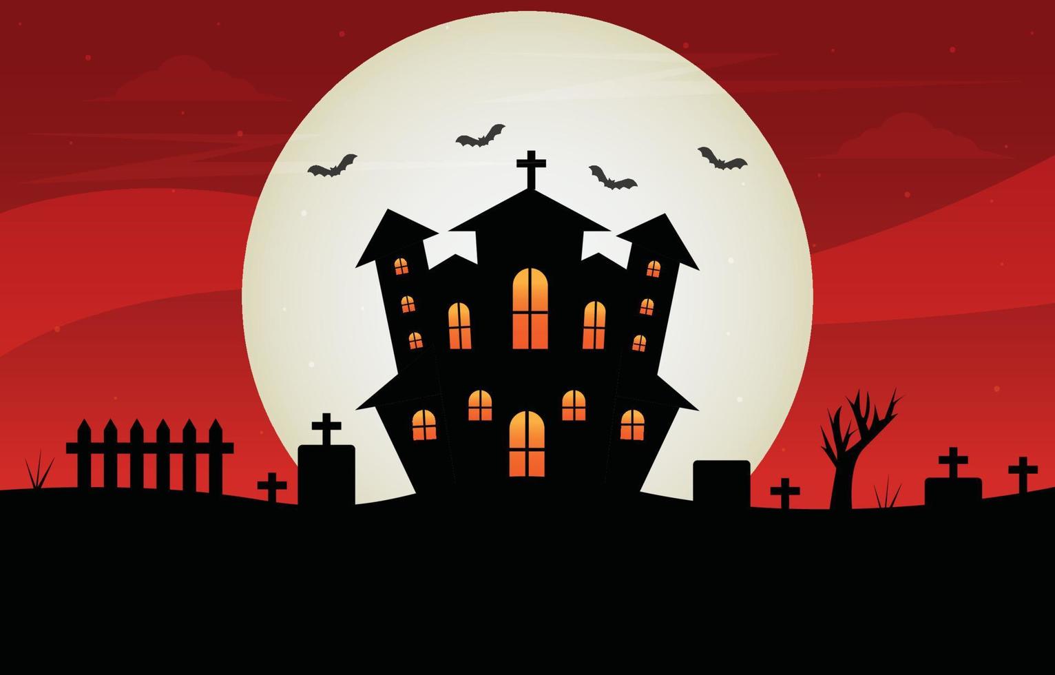 Halloween castle background vector illustration design