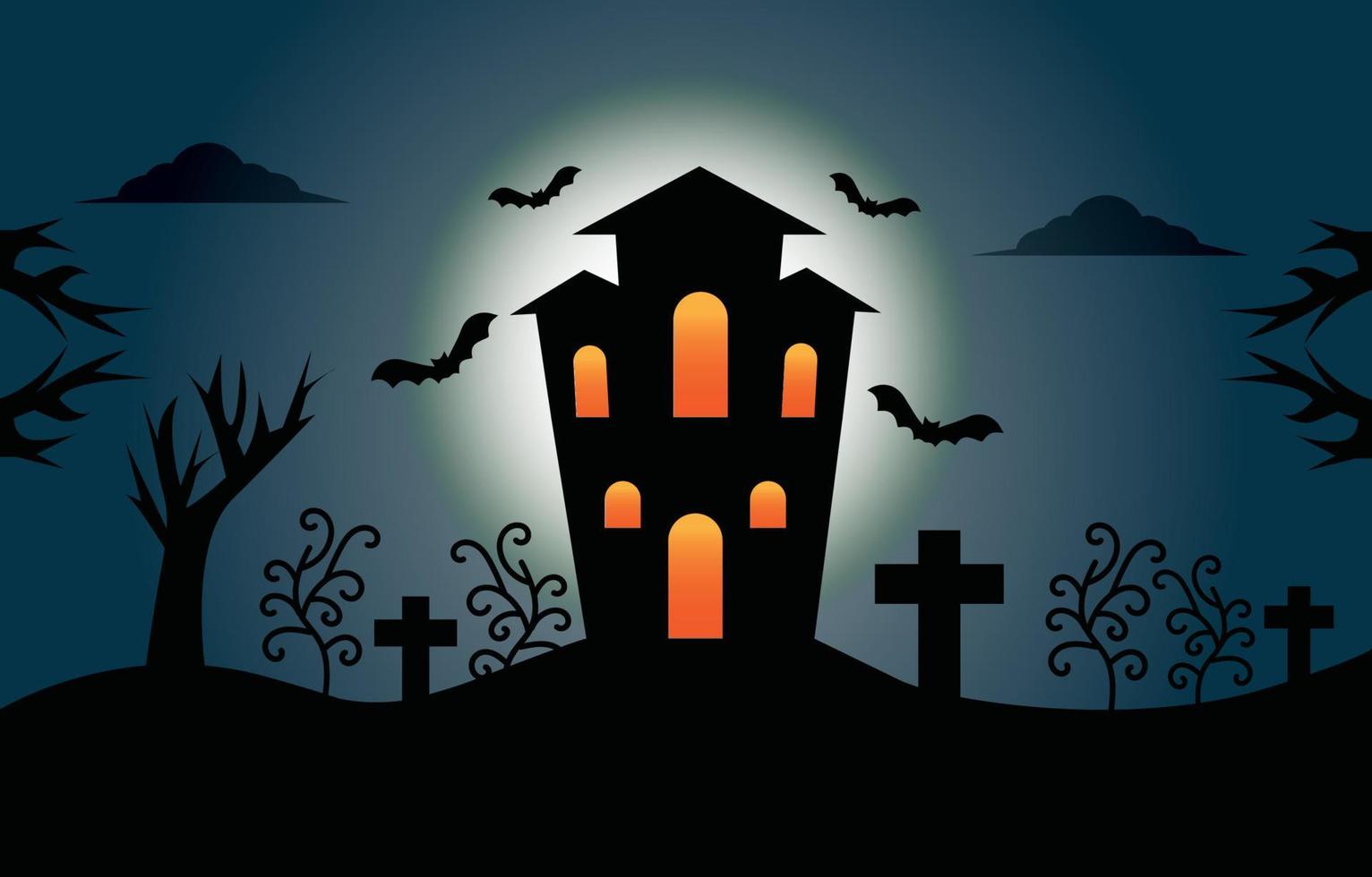 Halloween horror illustration vector background design
