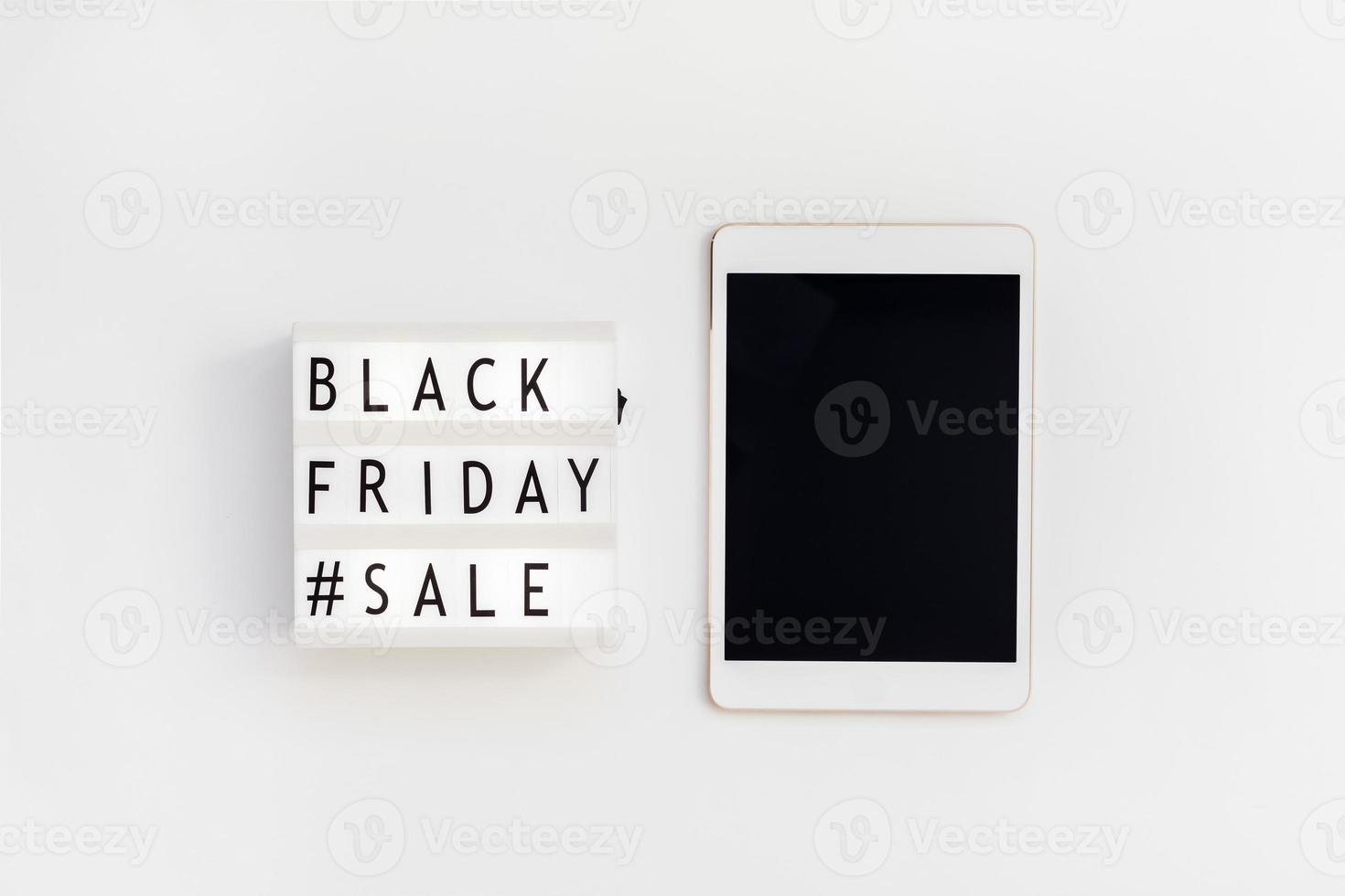 Black friday sale text on white lightbox photo