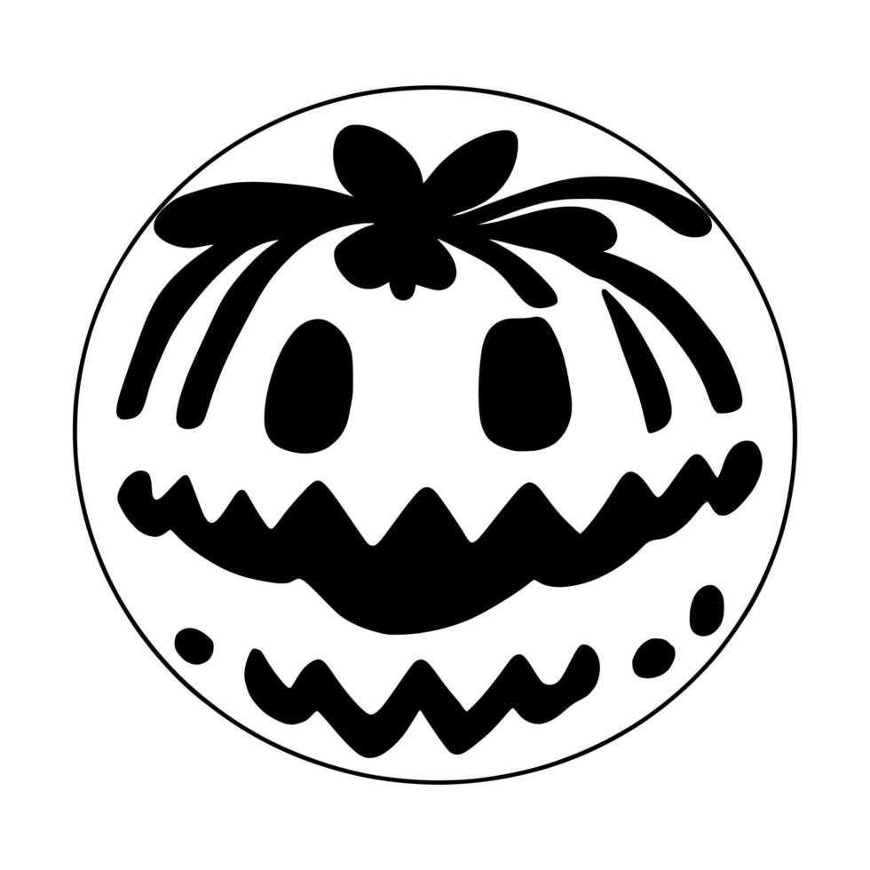 Pumpkin with a face doodle vector