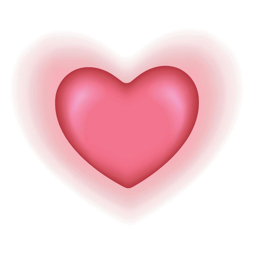 Growing Pink Heart Love Emoji Icon Object Symbol. Vector Illustration