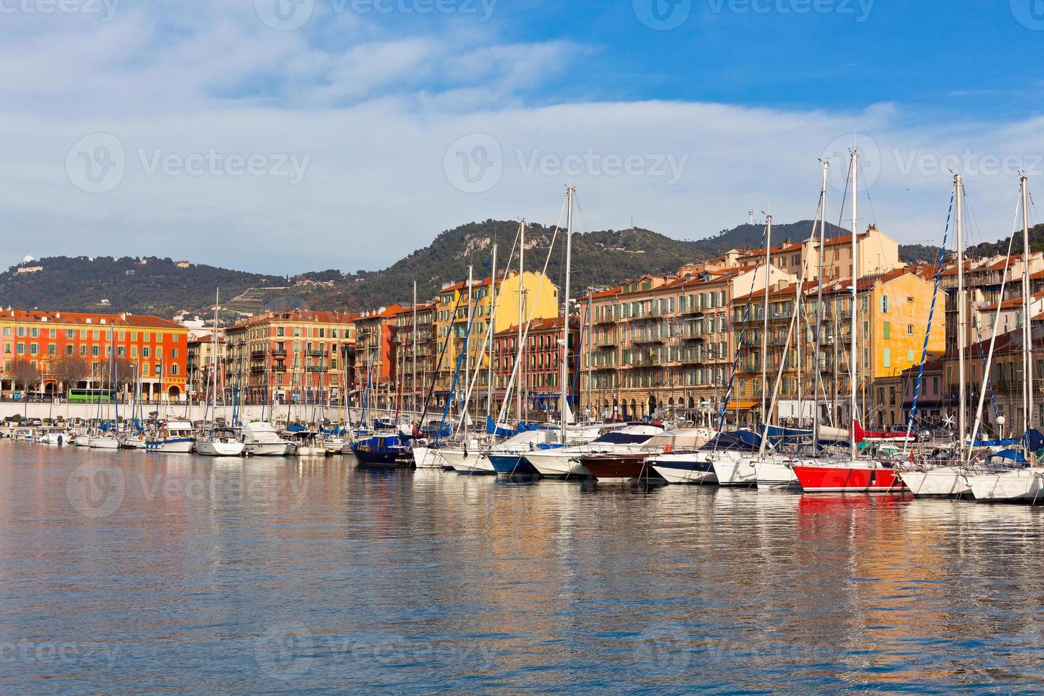 View on Port of Nice and Luxury Yachts, France photo