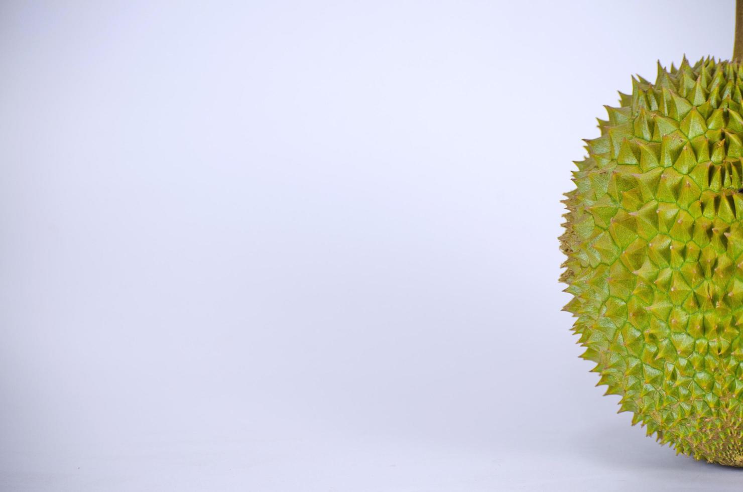 Durian. The fruit is sweet and has a pungent odor. On white background. photo