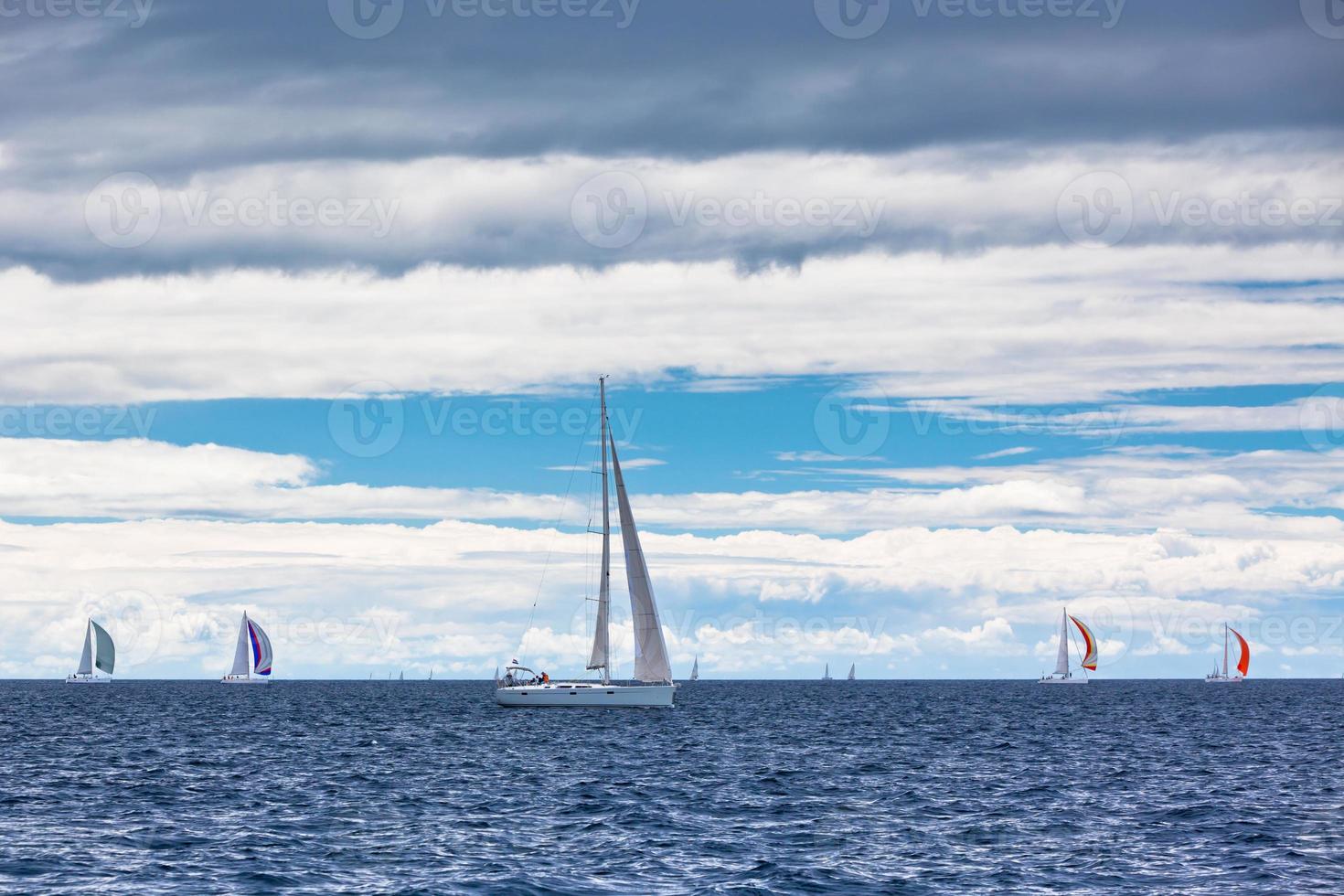 Yacht Regatta at the Adriatic Sea in windy weather photo