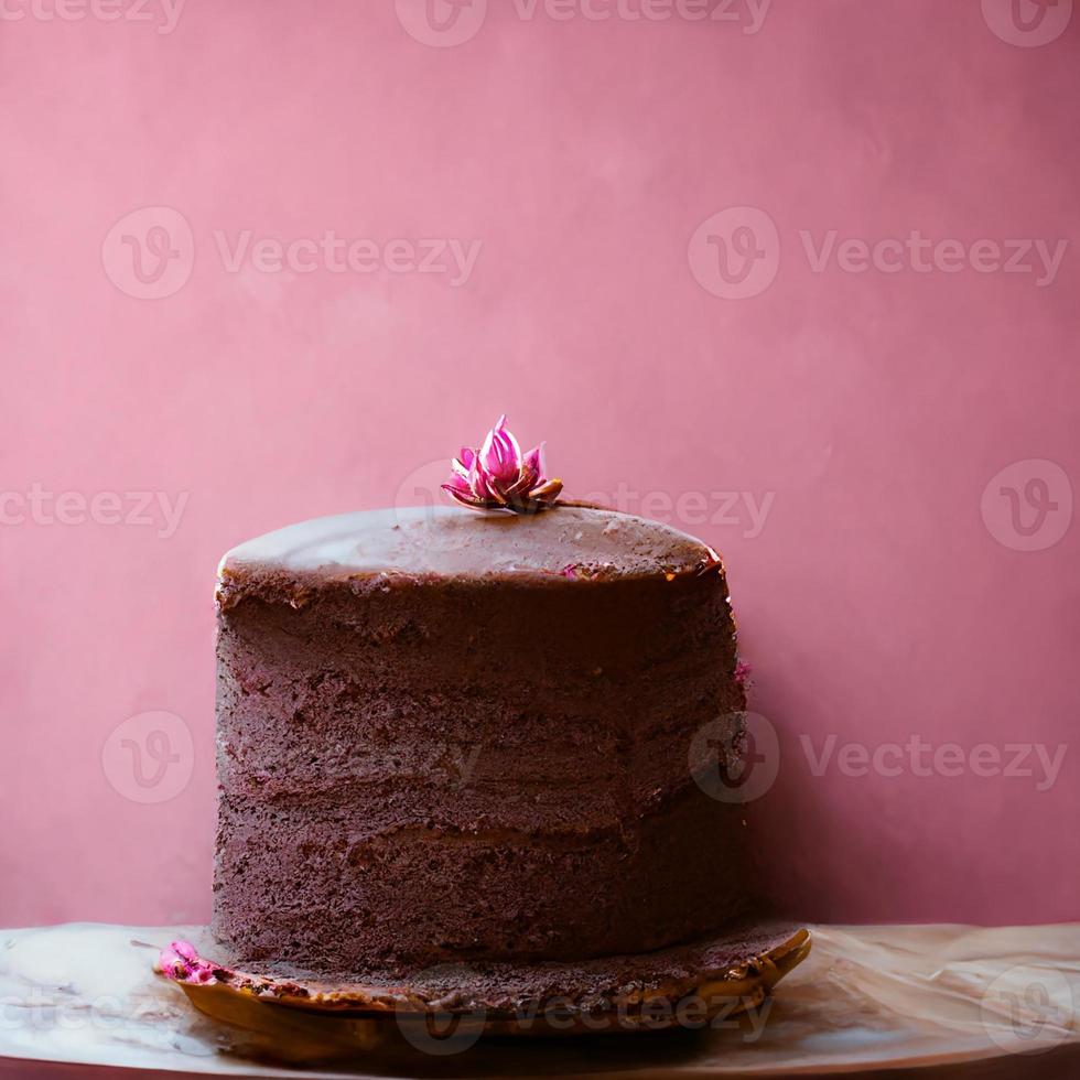 Pink background with cake photo