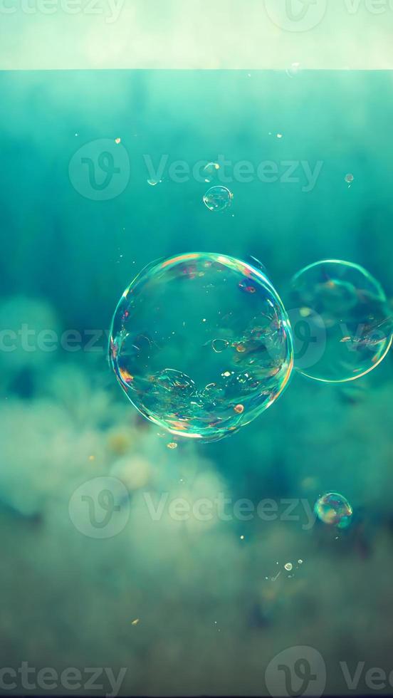 Air bubbles in the water art background photo