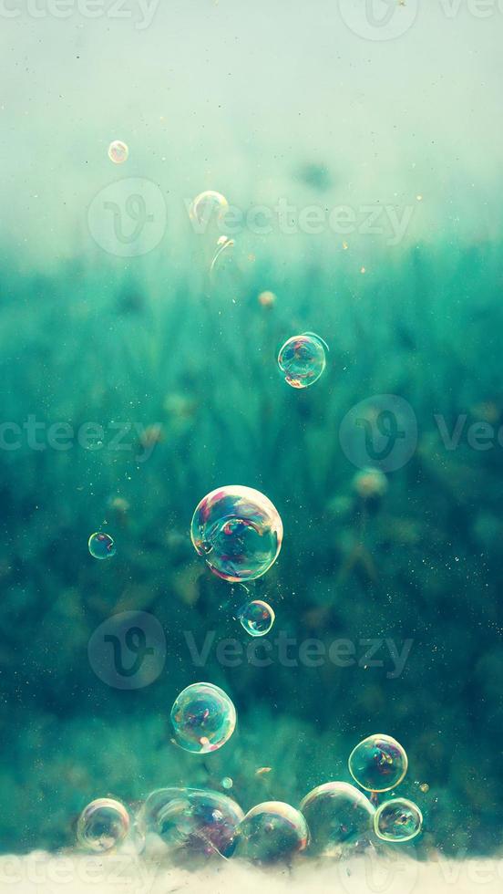 Air bubbles in the water art background photo