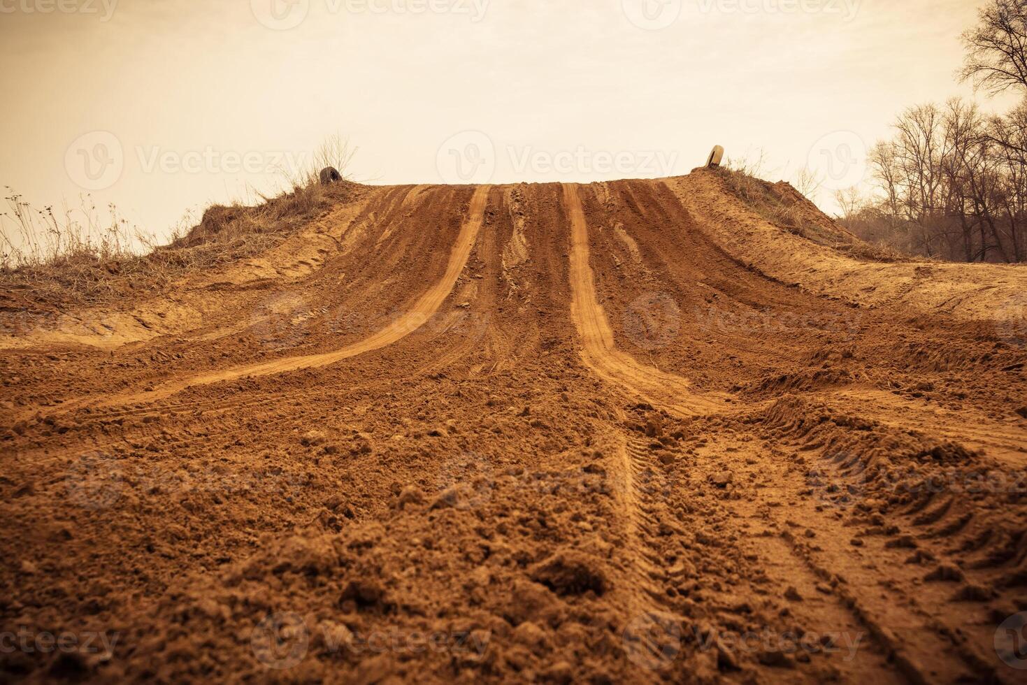 Wheel Track on the Sand Filtered photo