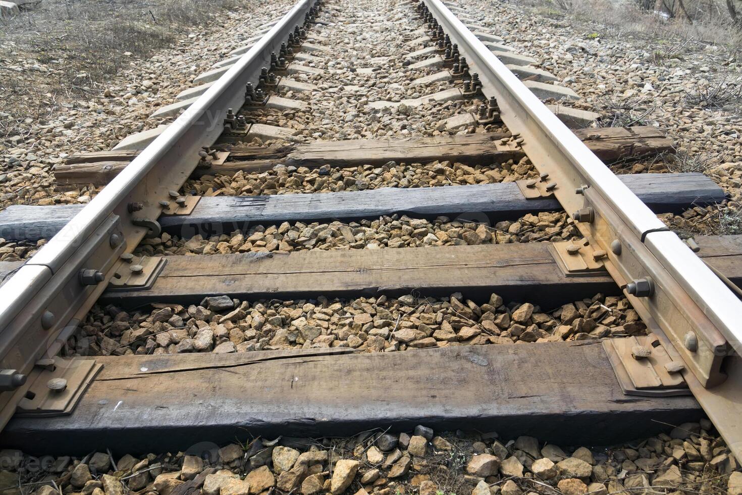 Railway Tracks Close up 11699079 Stock Photo at Vecteezy