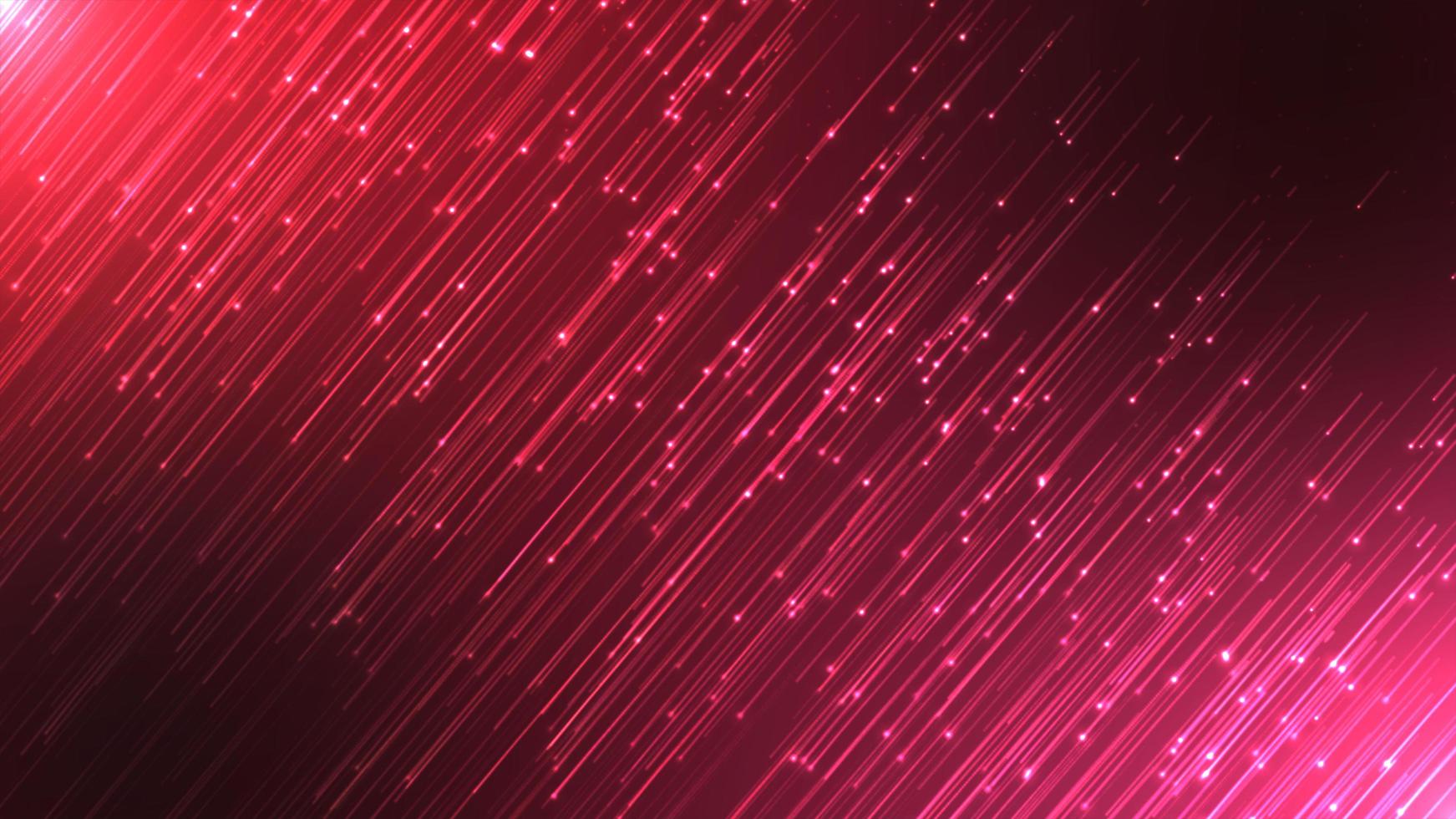 Fondo de partículas de animación abstracta de partículas de lluvia de neón con temática roja, ilustración de efecto cibernético de tecnología espacial láser futurista rápida. foto