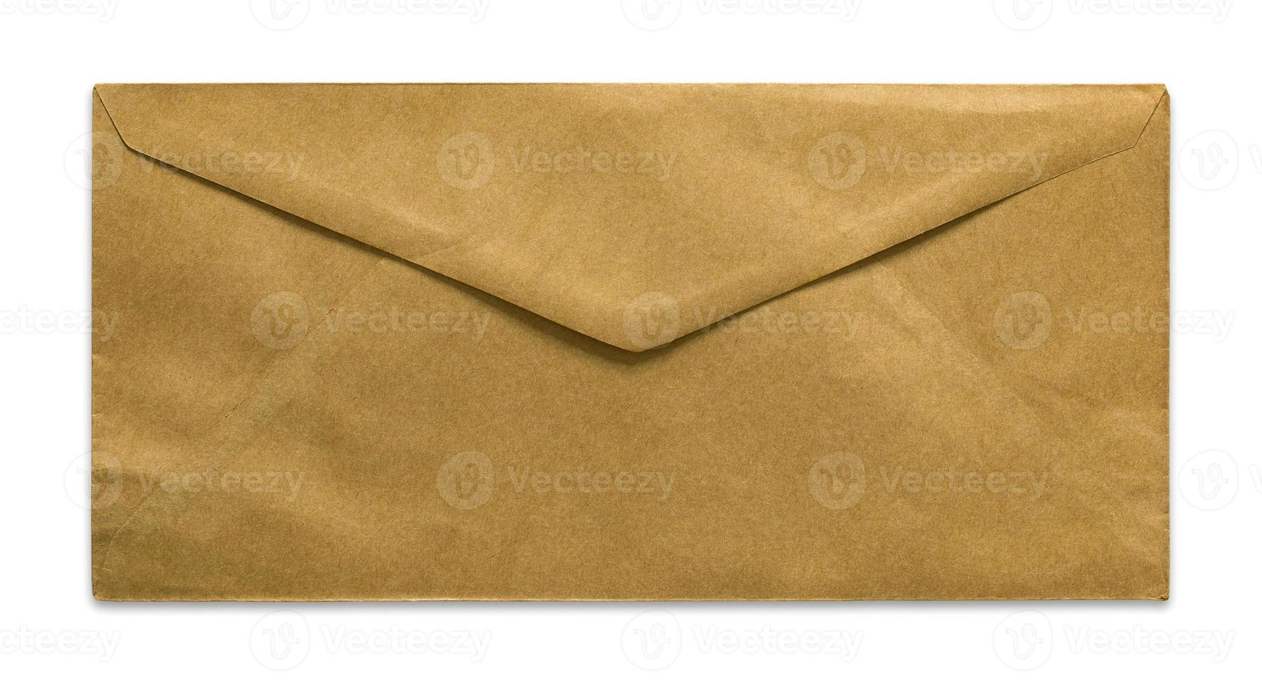 brown envelope isolated on white background photo