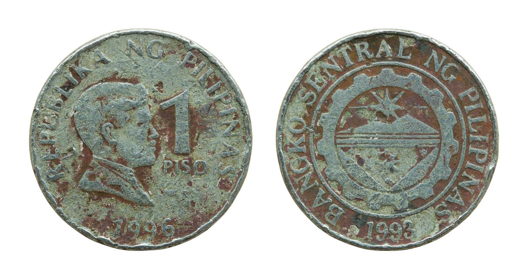 Philippine one peso coins isolated on white 11701653 Stock Photo at